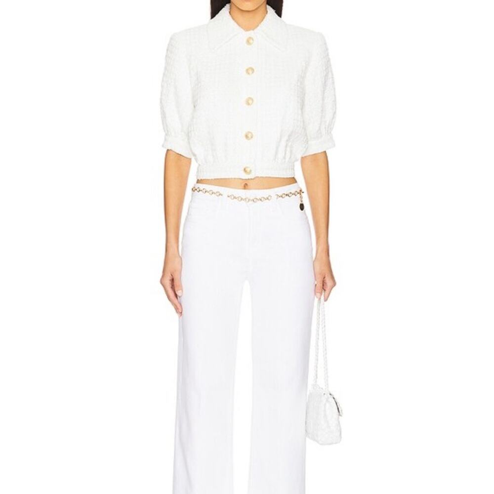L'AGENCE Scotty Wide Leg white Cream Denim Jeans Size 33 with flaws
